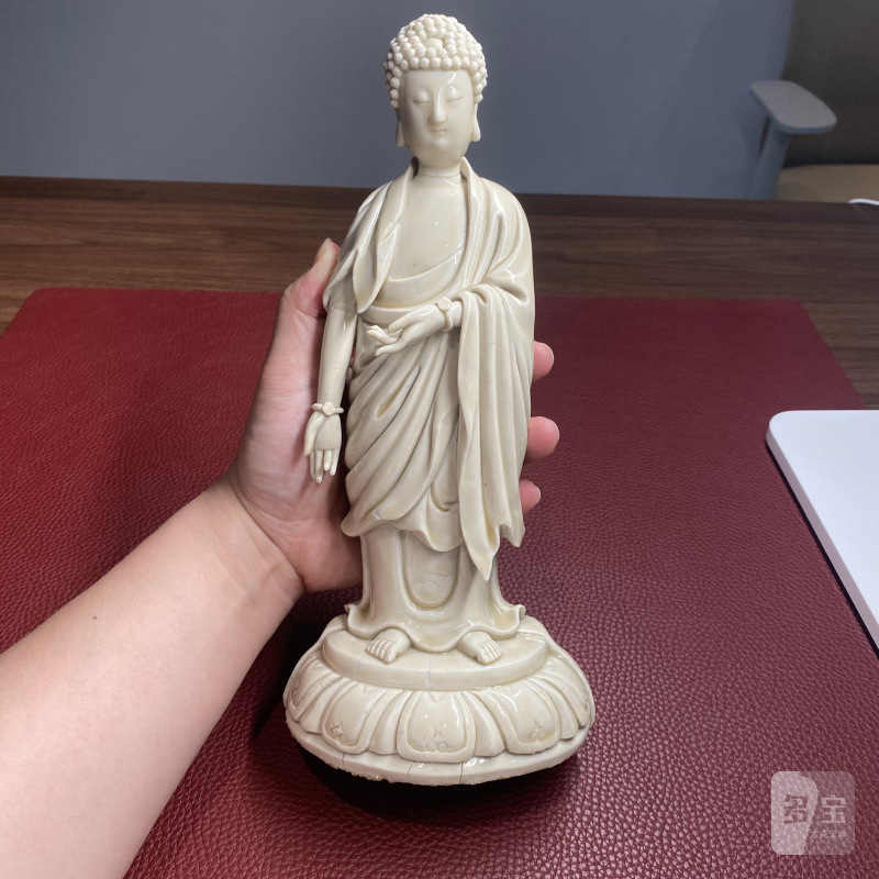明末清初 德化白釉释迦牟尼佛立像 - 图7